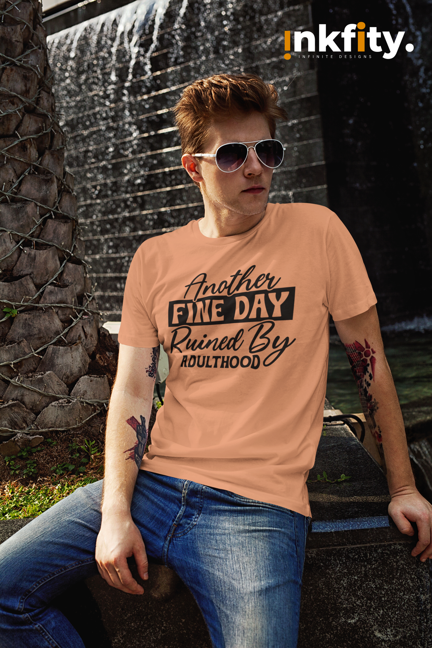 Short Sleeve T- shirt, Another Fine Day. "No Filter Needed – Sarcastic Quote T-Shirt by Inkfity"