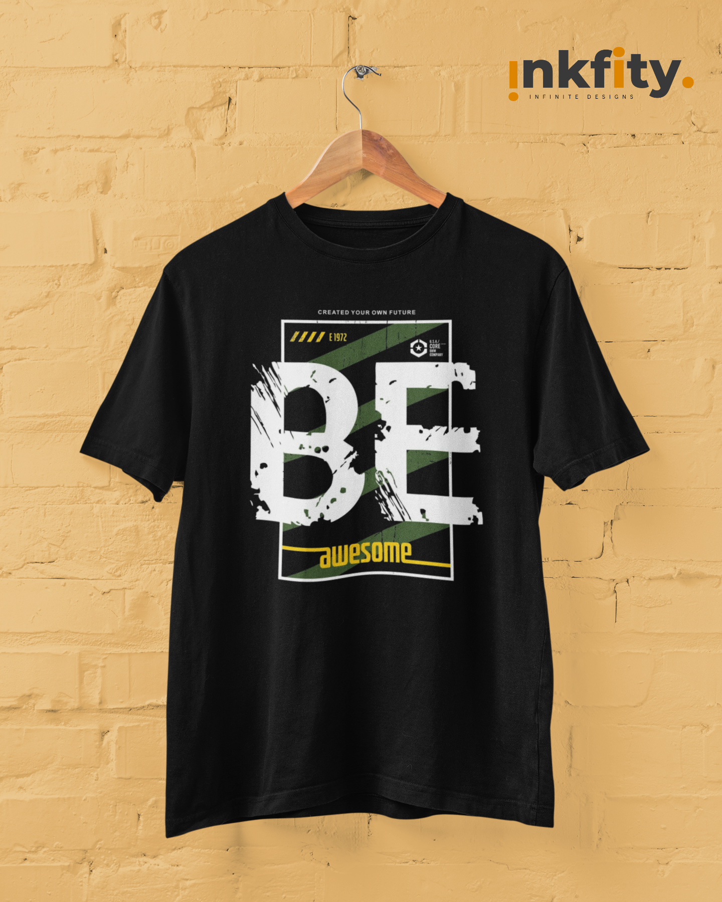 Inkfity Men's Motivational T-Shirt – "Be Awesome" INKMTMOT003