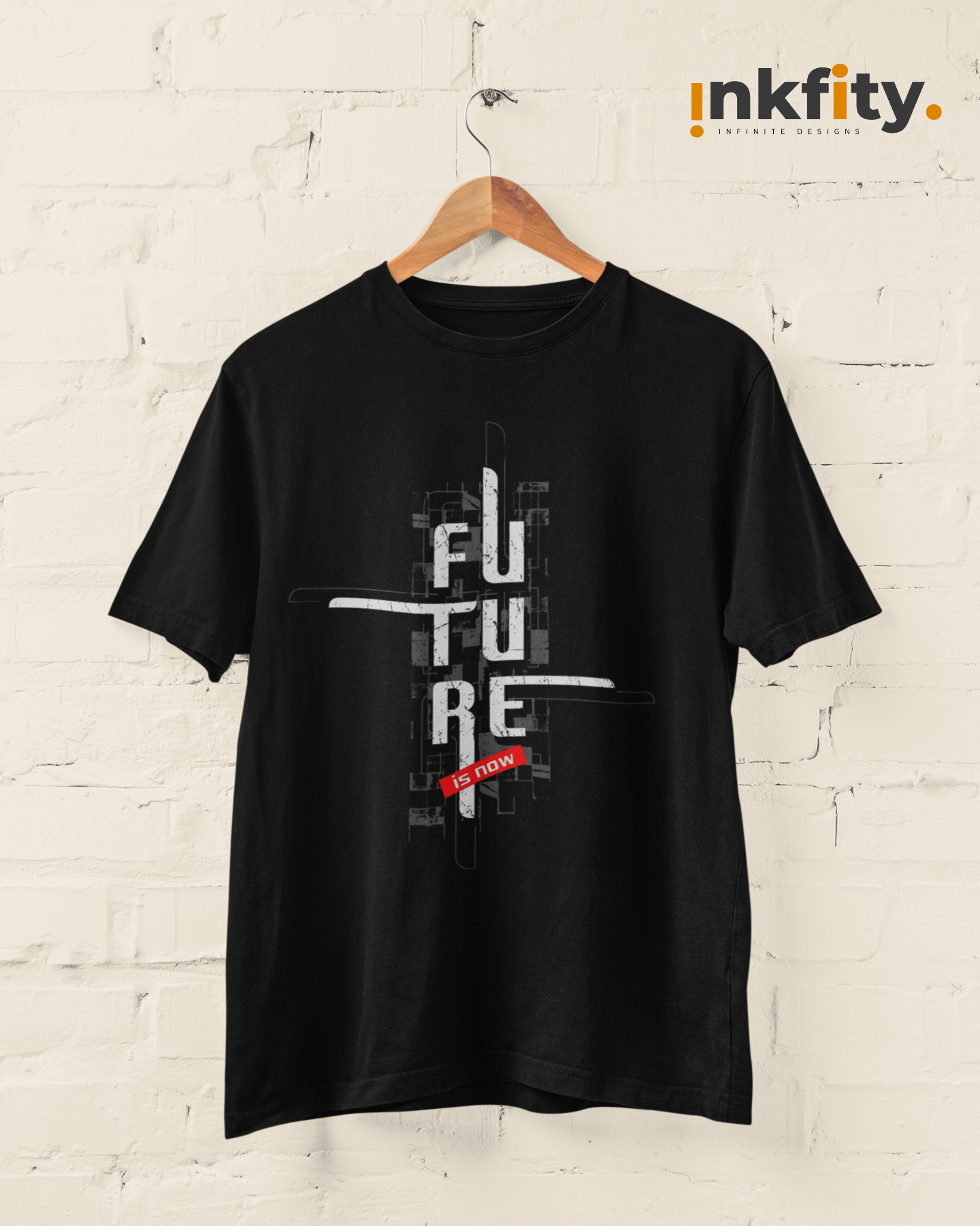 nkfity Men's Motivational T-Shirt – "Future Is Now" INKMTMOT004