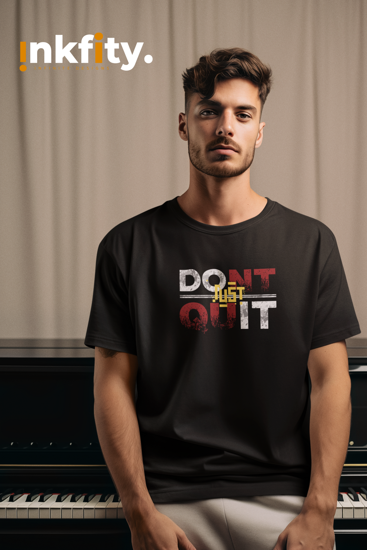 Inkfity Men's Motivational T-Shirt – "Just Do It" INKMTMOT005
