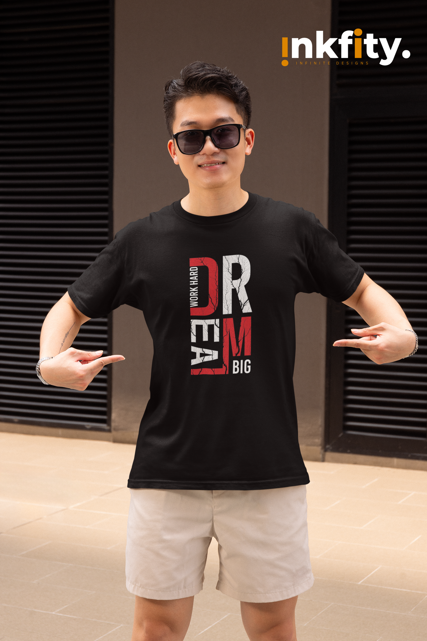 Inkfity Men's Motivational T-Shirt – "Dream Big" INKMTMOT006