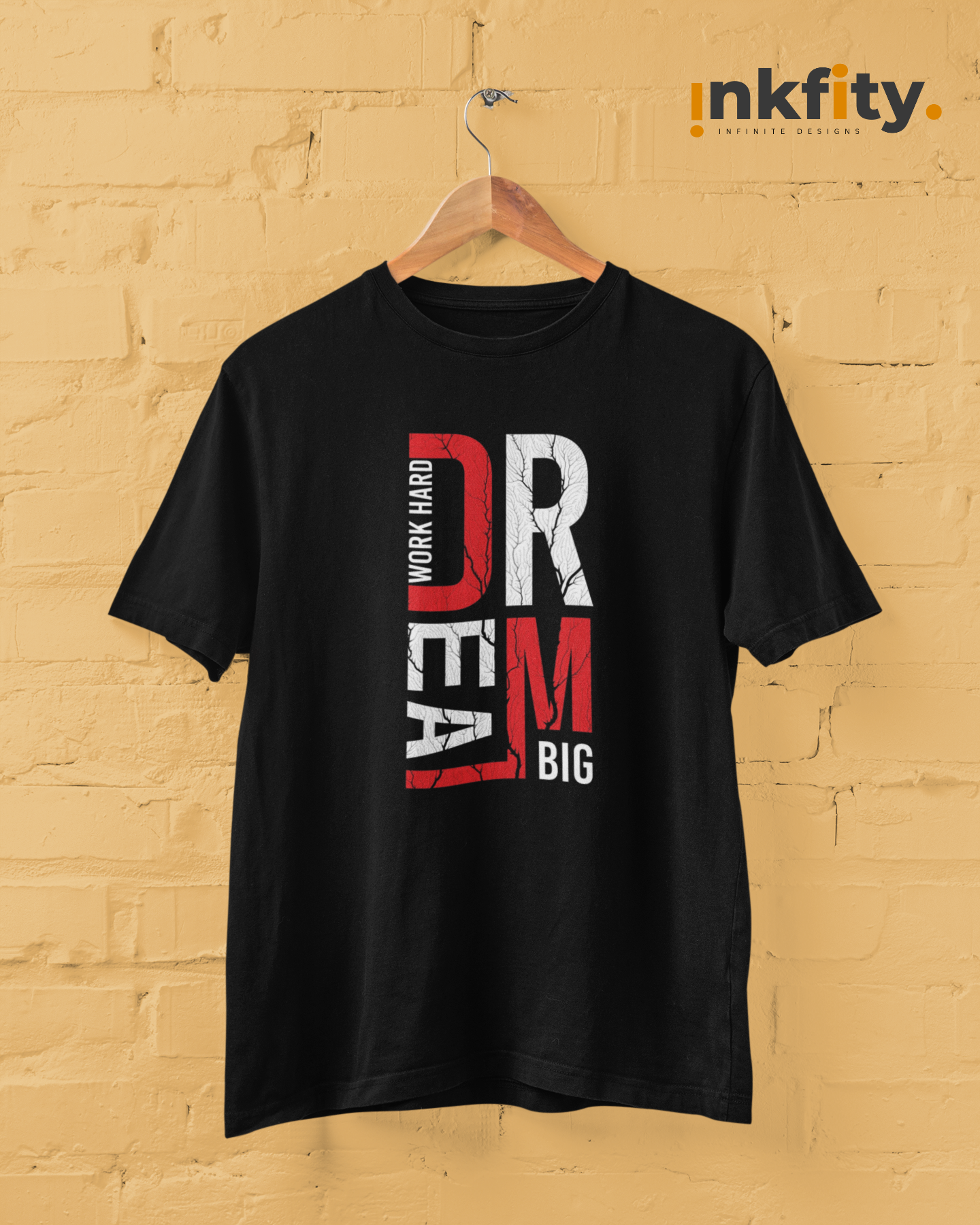 Inkfity Men's Motivational T-Shirt – "Dream Big" INKMTMOT006