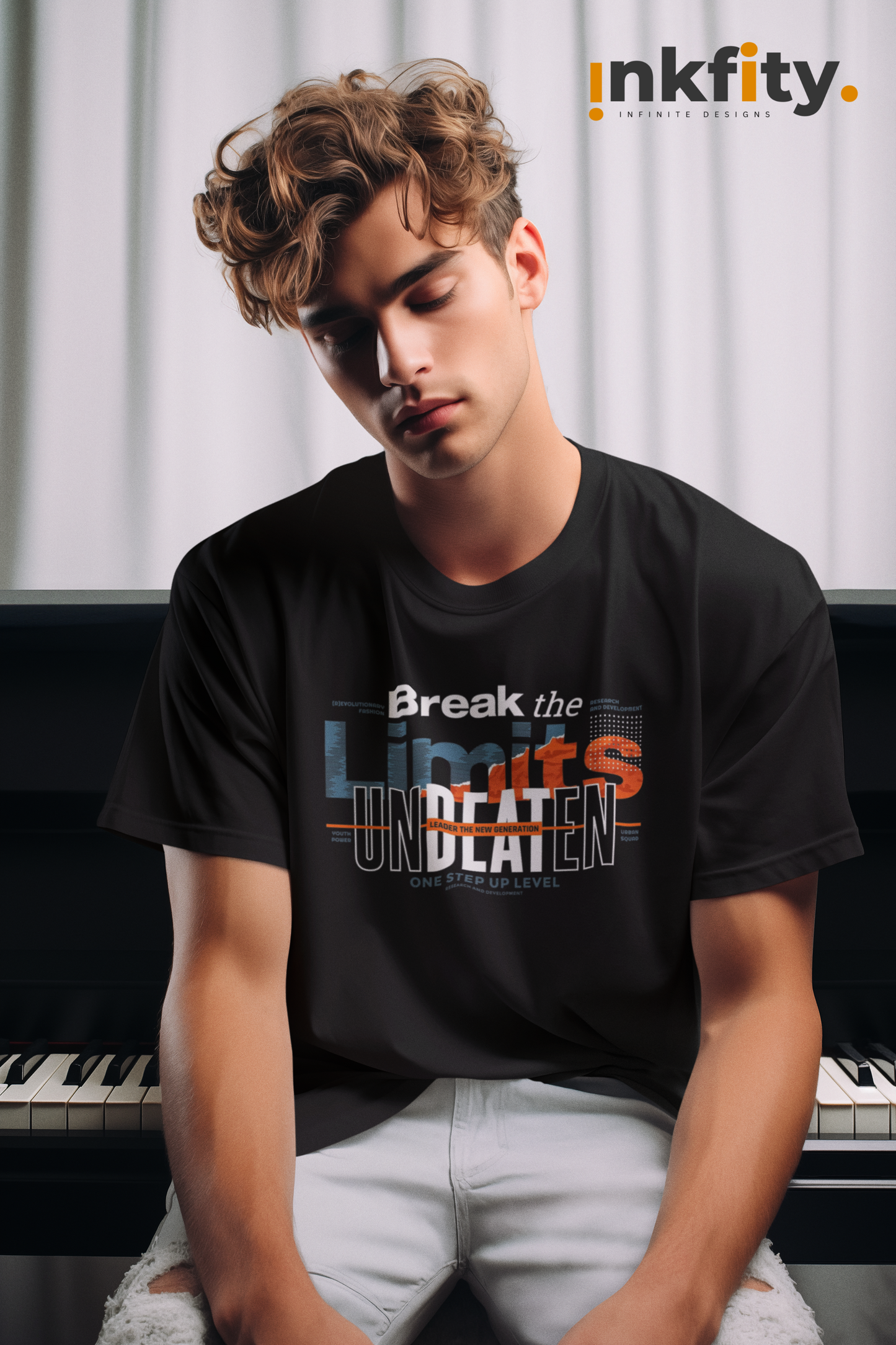 Inkfity Men's Motivational T-Shirt – "Break The Limits" INKMTMOT007